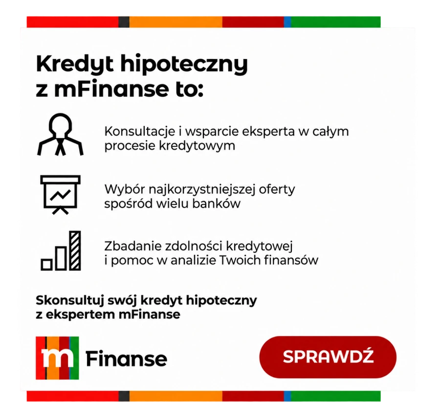 Kredyt hipoteczny z mFinanse: konsultacje i wsparcie eksperta, wybór najkorzystniejszej oferty spośród wielu banków, zbadanie zdolności kredytowej. Sprawdź